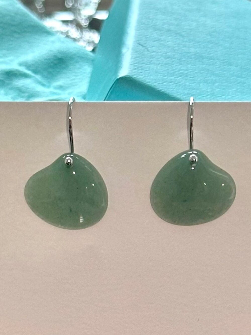 Tiffany & Co. Elsa Peretti Cat Island Carved Green Shell Earrings